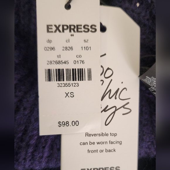 NWT EXPRESS Embellished Twist Sweater - Picture 6 of 8